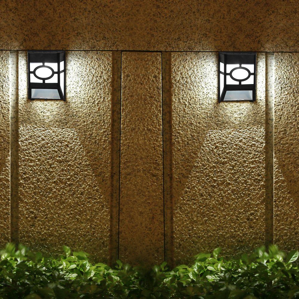 2 pcs/lot solar charging wall light outdoor garden landscape decoration Retro courtyard LED atmosphere light intelligent light control outdoor waterproof white light